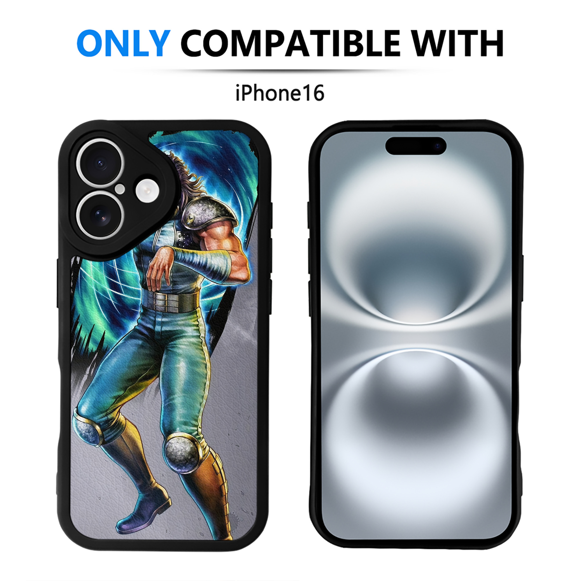 （画像用） 北斗の拳 Fist of the North Star 【iPhone 16シリーズ対応】シリコンスマホケース（レザー調） 材質：シリコン